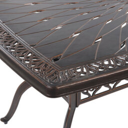 Beliani Garden Dining Table Lizzano 165 Cm 102 Cm Metal Dark Brown - thumbnail 5