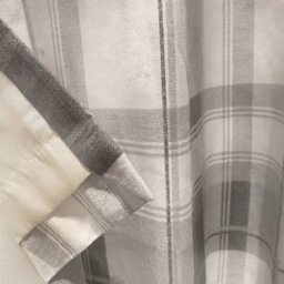 Fusion Balmoral Check Country Checked Pattern Pair Of Dark Grey Eyelet Curtains - thumbnail 3