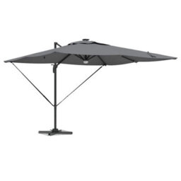 Berkfield Roma Parasol With Led Strip Lights Anthracite Aluminium - thumbnail 3