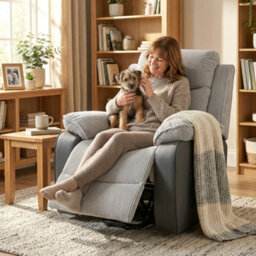 Homcom Power Lift Riser Recliner Chair With High Back, Remote, Light Grey - thumbnail 2
