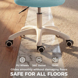 Homcom Armless Office Chair With Mesh Back, Light Blue - thumbnail 7