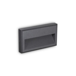 Ideal Lux Luminosa Febe Led Outdoor Rectangle Flush Wall Light Anthracite Ip65, 3000K - thumbnail 1
