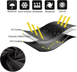 Hanging Chair Cover - Waterproof Protective Fabric And Pvc Lining 198 X 185 117 Cm Black - thumbnail 4