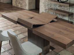 Angel Cerda Modern Rectangular Walnut Extending Dining Table For Elegant Dining Rooms - thumbnail 5