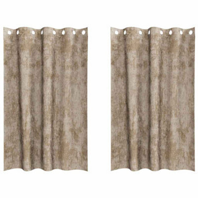 Berkfield Classic Curtain With Curtains 2 Pcs Champagne 175 X 140 Cm Velvet - image 1