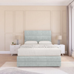 "Sloomy 4Ft Monaco Divan Bed Base Silver Naples ,no Drawers, 12"" Footboard & 26"" Struts Headboard - Small Double" - thumbnail 2