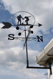 Garden Market Place Weathervane - Football Steel Weathervane With Ground Spike And Wall Fixing. - thumbnail 3