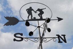 Garden Market Place Weathervane - Football Steel Weathervane With Ground Spike And Wall Fixing.