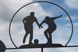 Garden Market Place Weathervane - Football Steel Weathervane With Ground Spike And Wall Fixing. - thumbnail 2