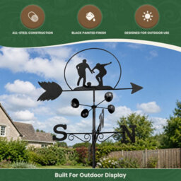 Garden Market Place Weathervane - Football Steel Weathervane With Ground Spike And Wall Fixing. - thumbnail 5