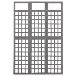 Vidaxl 3-Panel Room Divider/trellis Solid Fir Wood Grey 121X180 Cm - thumbnail 2