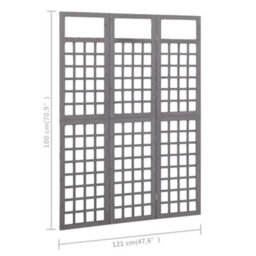 Vidaxl 3-Panel Room Divider/trellis Solid Fir Wood Grey 121X180 Cm - thumbnail 3