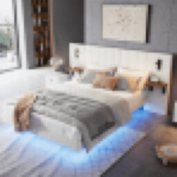 Matteo White King Size Upholstered Bed Frame With Smart Led Lights, Usb Charging, And Headboard Storage - Velvet & Iron - thumbnail 1