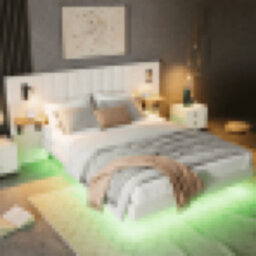 Matteo White King Size Upholstered Bed Frame With Smart Led Lights, Usb Charging, And Headboard Storage - Velvet & Iron - thumbnail 3