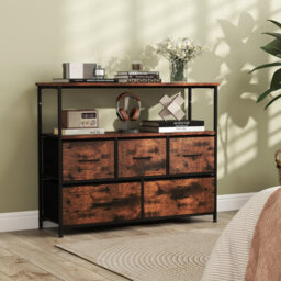 Gainoom Brown Dresser For Bedroom Storage Dresser With 5 Drawers - thumbnail 9