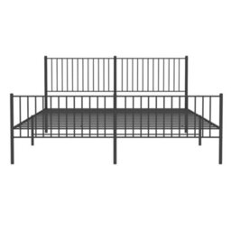 Berkfield Metal Bed Frame With Headboard And Footboard Black 200X200 Cm - thumbnail 5