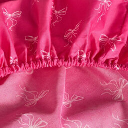 Ohs Bows Print Microfibre Easy Care 25Cm Deep Fitted Bed Sheet, Hot Pink - Double - thumbnail 3