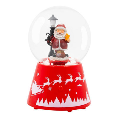 Christmas Snow Globe Santa Musical Led Light Battery Operated Xmas Ornament - image 1