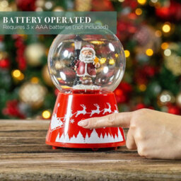 Christmas Snow Globe Santa Musical Led Light Battery Operated Xmas Ornament - thumbnail 8