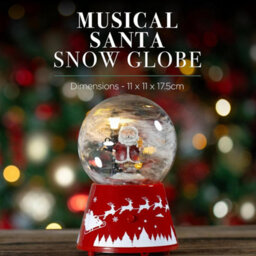 Christmas Snow Globe Santa Musical Led Light Battery Operated Xmas Ornament - thumbnail 9
