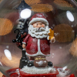 Christmas Snow Globe Santa Musical Led Light Battery Operated Xmas Ornament - thumbnail 4