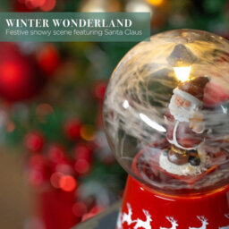 Christmas Snow Globe Santa Musical Led Light Battery Operated Xmas Ornament - thumbnail 5