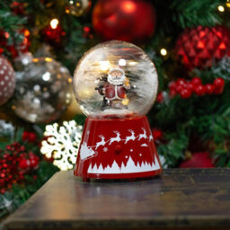 Christmas Snow Globe Santa Musical Led Light Battery Operated Xmas Ornament - thumbnail 3