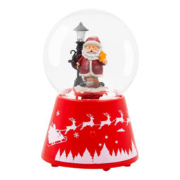 Christmas Snow Globe Santa Musical Led Light Battery Operated Xmas Ornament - thumbnail 1