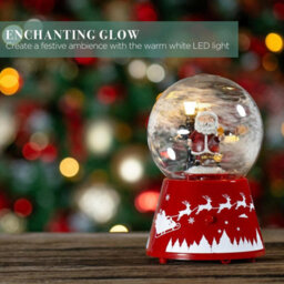 Christmas Snow Globe Santa Musical Led Light Battery Operated Xmas Ornament - thumbnail 2