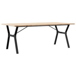 Berkfield Dining Table Y-Frame 200X100X75.5 Cm Solid Wood Pine And Steel - thumbnail 2