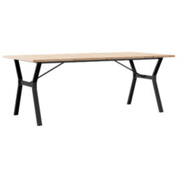 Berkfield Dining Table Y-Frame 200X100X75.5 Cm Solid Wood Pine And Steel - thumbnail 6