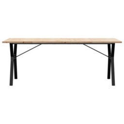 Berkfield Dining Table Y-Frame 200X100X75.5 Cm Solid Wood Pine And Steel - thumbnail 4