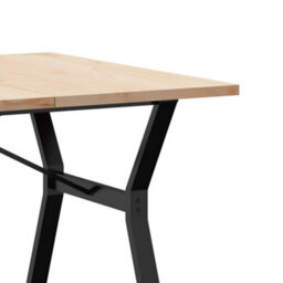 Berkfield Dining Table Y-Frame 200X100X75.5 Cm Solid Wood Pine And Steel - thumbnail 7
