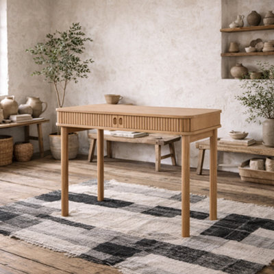 Wyld Haus Copenhagen Natural Oak Office Desk With 2 Tambour Doors - image 1