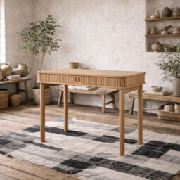 Wyld Haus Copenhagen Natural Oak Office Desk With 2 Tambour Doors - thumbnail 1