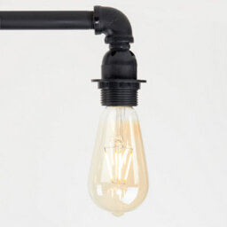 Valuelights Luiggi Industrial Style 5 Way Satin Black Pipework Bar Ceiling Light - thumbnail 7