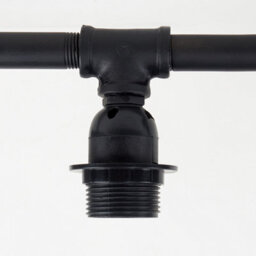 Valuelights Luiggi Industrial Style 5 Way Satin Black Pipework Bar Ceiling Light - thumbnail 8