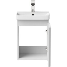 Affine Bathroom Cloakroom Vanity Unit Wash Basin Cabinet Cupboard Storage White 400mm - thumbnail 5