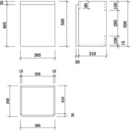 Affine Bathroom Cloakroom Vanity Unit Wash Basin Cabinet Cupboard Storage White 400mm - thumbnail 6