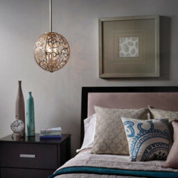 Elegant 3-Bulb Chandelier Pendant Light In Silver Leaf Patina With Led E14 Bulbs - thumbnail 3