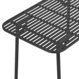Living And Home Outdoor Garden Dining Table , Curved Table With Metal Slatted Top, Black - thumbnail 7