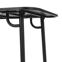Living And Home Outdoor Garden Dining Table , Curved Table With Metal Slatted Top, Black - thumbnail 6