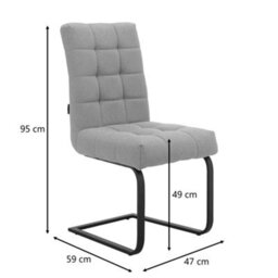 Dorel Home Dining Chair Set Of 2 In Fabric Light Grey - thumbnail 7