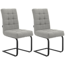 Dorel Home Dining Chair Set Of 2 In Fabric Light Grey - thumbnail 1