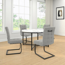 Dorel Home Dining Chair Set Of 2 In Fabric Light Grey - thumbnail 2