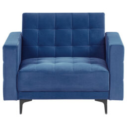 Beliani  Armchair Aberdeen Velvet Blue - thumbnail 5