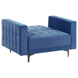 Beliani  Armchair Aberdeen Velvet Blue - thumbnail 4