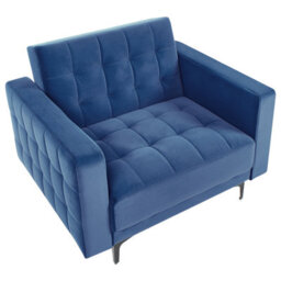 Beliani  Armchair Aberdeen Velvet Blue - thumbnail 7