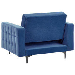 Beliani  Armchair Aberdeen Velvet Blue - thumbnail 6