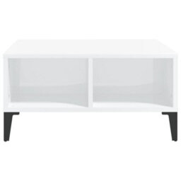 Walplus Coffee Table High Gloss White 60X60X30 Cm Engineered Wood - thumbnail 3